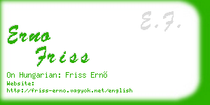 erno friss business card